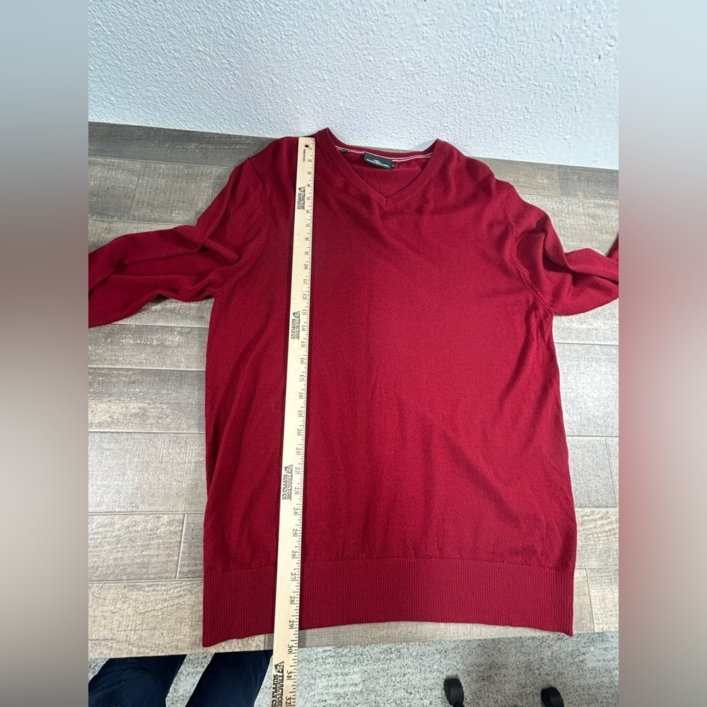 NWOT Rodd and Gunn Red 100% Merino Wool V Neck Sweater - Picture 7 of 8
